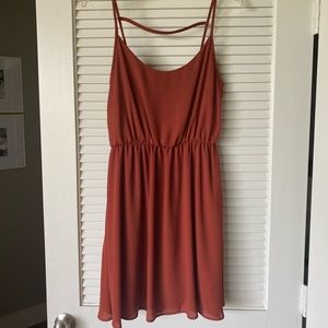 Burnt orange mini dress